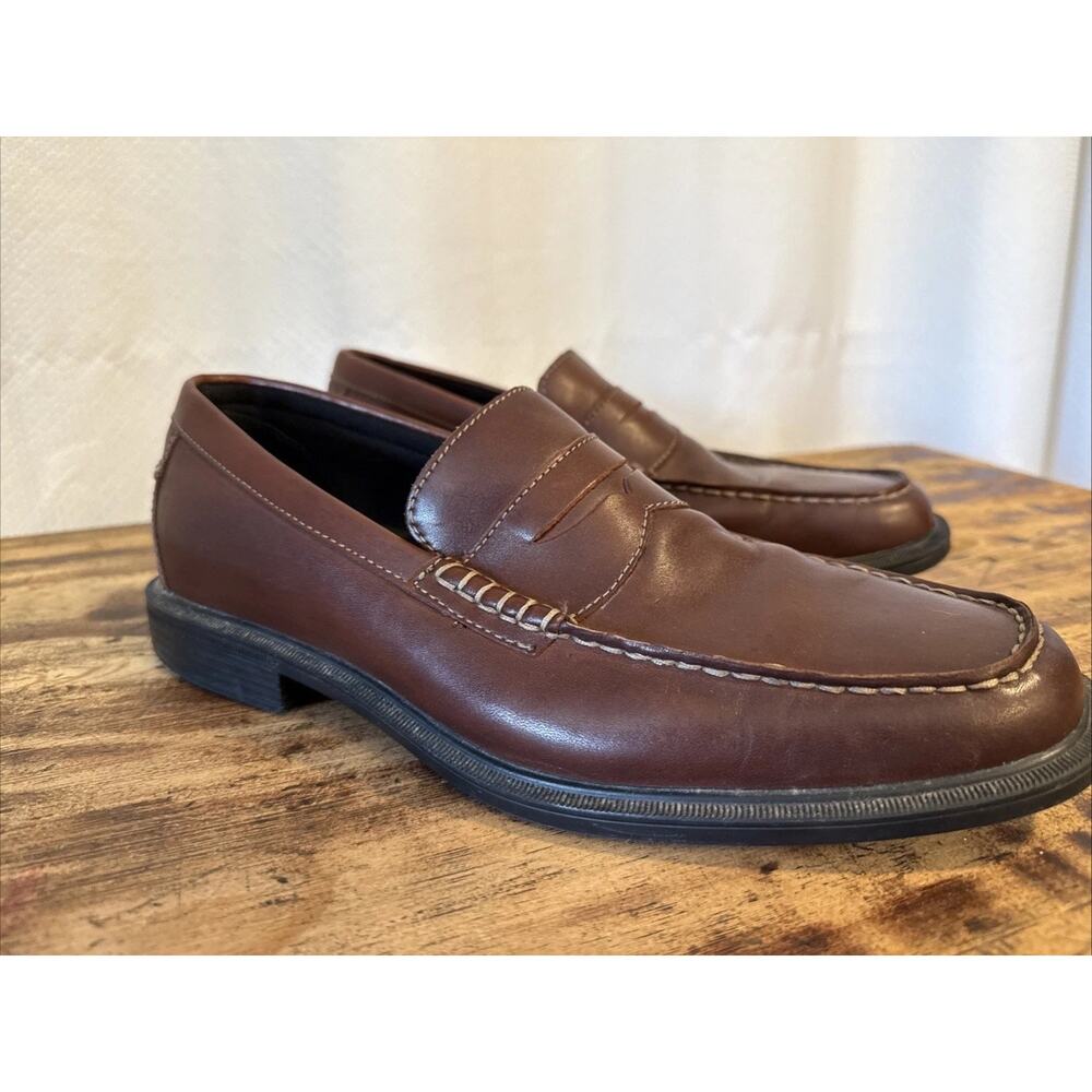 Rockport Shakespeare Penny Loafer Shoes Mens 10.5 M Brown Leather Comfort‎